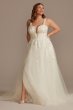 Removable Straps Tulle Plus Size Wedding Dress 9LSSWG898