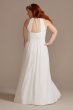 Chiffon Plus A-Line Wedding Dress with Tie Back 9SDWG0989