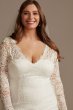 Long Sleeve Lace Plus Wedding Dress with Tie 9WG4045
