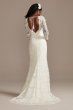 Long Sleeve Lace Wedding Dress with Tassel Tie WG4045