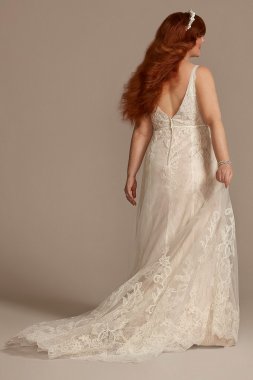 Off Shoulder Applique Tea-Length Wedding Dress CWG902