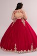 Plus Metallic Lace Tulle Quince Dress with Keyhole Fifteen Roses 8FR2104