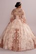 Patterned Sequin Plus Quince Ball Gown with Bolero Fifteen Roses 8FR2113