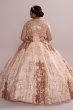 Patterned Sequin Plus Quince Ball Gown with Bolero Fifteen Roses 8FR2113