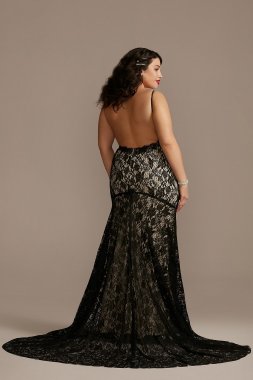 Low Back Style Soft Lace Plus Size Wedding Dress 4XL9WG3827