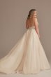 Spaghetti Strap Beaded Organza Tall Wedding Dress 4XLLBSWG784