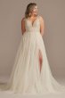 Beaded Plunge Illusion Bodysuit Tall Wedding Dress 4XLMBSWG837
