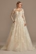 Lace Illusion Long Sleeve Tall Wedding Dress 4XLSLCWG833