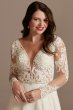 Lace Long Sleeve Chiffon Tall Wedding Dress 4XLSLSWG842