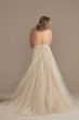 Plunging-V Illusion Beaded Petite Wedding Dress 7LBSWG837