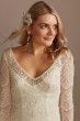 Hand Beaded Lace Long Sleeve Petite Wedding Dress 7SLMS251206