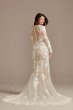 Long Sleeve Sequin Floral Petite Wedding Dress 7SLSWG843