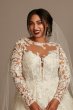 Lace Illusion Long Sleeve Plus Size Wedding Dress 8SLCWG833