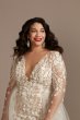 Long Sleeve Bodysuit Plus Size Wedding Dress 9LSSWG851