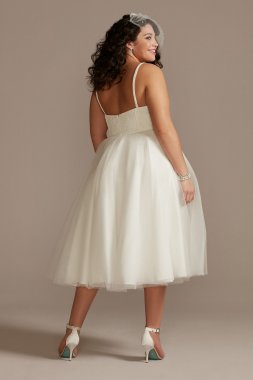 Lace Corset Bodice Tulle Skirt Plus Size Dress 9SDWG0891