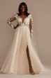 Long Sleeve Lace Appliqued Plus Size Wedding Dress 9SLSWG862