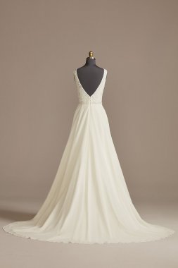 Spaghetti Strap Beaded Organza Wedding Dress LBSWG784
