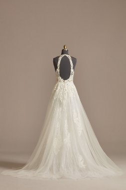 Long Sleeve Bodysuit Plus Size Wedding Dress 9LSSWG851