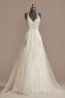 Floral Applique Open Back Bodysuit Wedding Dress MBSWG841