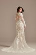 Long Sleeve Sequin Floral Applique Wedding Dress SLSWG843