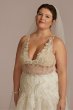 Drop Waist Beaded Applique Tall Plus Wedding Gown 4XL9SWG923