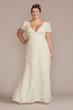 Floral Puff Sleeve V-Neck Tall Plus Wedding Gown 4XL9WG4052