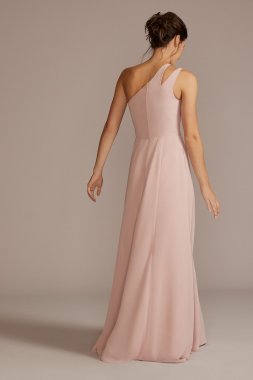 Tall Chiffon One-Shoulder Cutout Bridesmaid Dress 4XLF20458