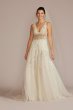 Drop Waist Beaded Applique Tall Wedding Gown 4XLSWG923
