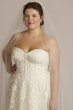 Strapless Beaded Glitter Tulle Petite Wedding Gown 7MS251251