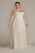 Strapless Glitter Tulle Plus Size Wedding Gown 8MS251251
