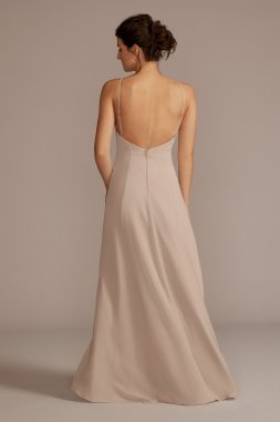 Chiffon High-Neck A-Line Bridesmaid Dress F20456