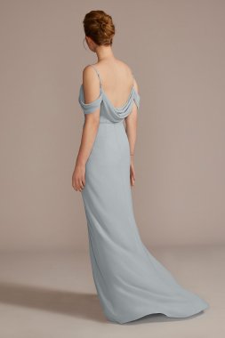 Chiffon Off-the-Shoulder Bridesmaid Dress F20509