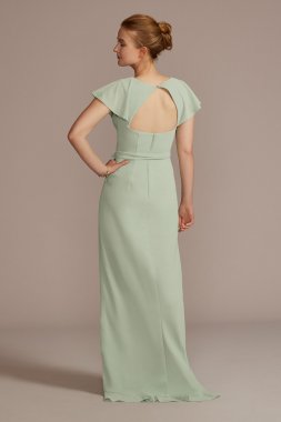 Chiffon High-Low Ruffle Bridesmaid Dress F20511