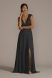 Cap Sleeve Lace and Georgette Bridesmaid Dress GS290072