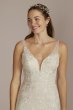 Beaded Lace Mermaid Wedding Gown with Ruffle Hem MS251256