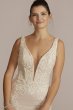 Allover Sequin Scrolling Lace Wedding Gown SWG918