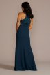 Crepe Sheath Plunge Long Gown with Illusion Cutout Bridal VW21012D