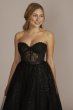 Strapless Sparkle Illusion Corset Ball Gown WBM2793