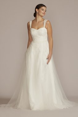 Lace Tank Sleeve A-Line Wedding Gown WG4048