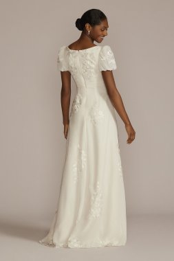 Long Sleeve Crepe Mermaid Tall Plus Wedding Gown 4XL9SWG919