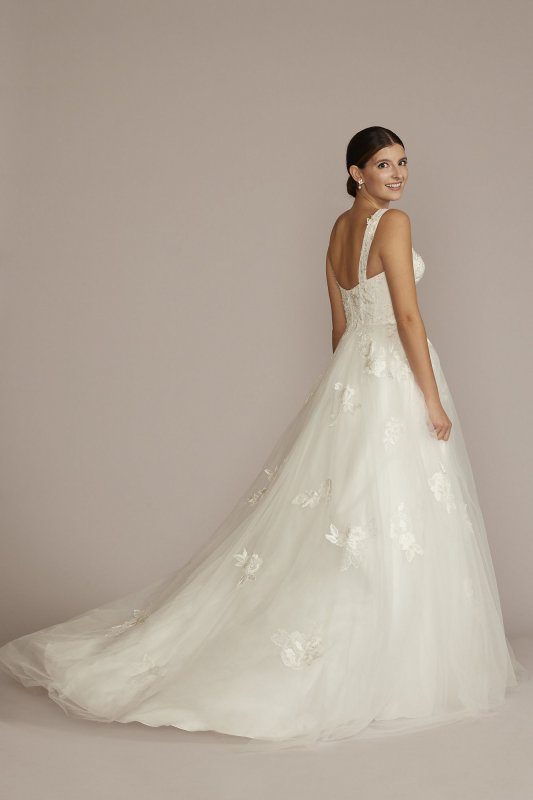 Floral Scoop Neck Sleeveless Wedding Gown WG4062