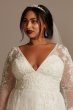 Lace Long Sleeve Open Back Tall Plus Wedding Dress 4XL8CWG893