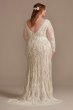 Illusion Plunge Sleeved Tall Plus Wedding dress 4XL8MS251247