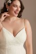 Low Back Tall Plus Wedding Dress with Fringe Swags 4XL9WG4024