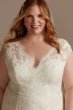 Illusion Cap Sleeve Lace Tall Plus Wedding Dress 4XL9WG4026