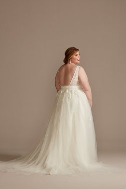 Extra Length Organza Ruffle Skirt Wedding Dress 4XLCWG568