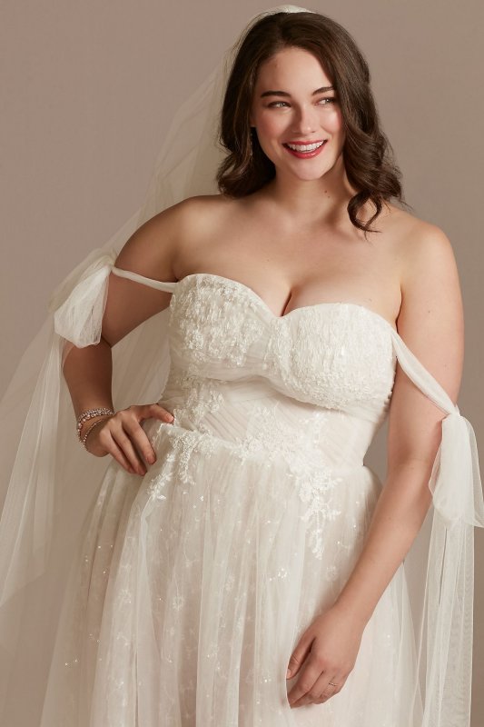 Convertible Strap Plus Size Bodysuit Wedding Dress 8MBMS251246