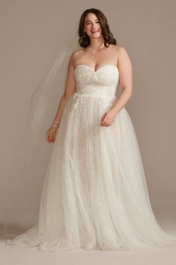 Convertible Strap Plus Size Bodysuit Wedding Dress 8MBMS251246