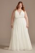 Chiffon Halter Bead Waist Plus Size Wedding Dress 9WG4014
