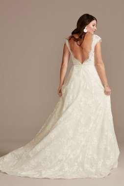 Illusion Cap Sleeve Lace Wedding Dress WG4026